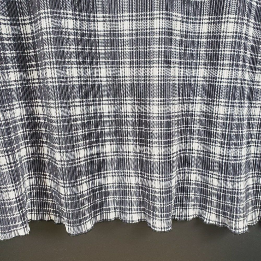 Mind Games by Ike & Eddie Sleeveless B&W Waffled Plaid Tunic Black Trim Sz 2X - Picture 6 of 8